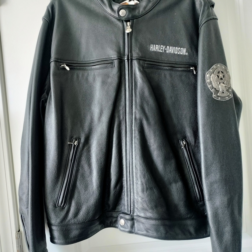Harley-Davidson Black Leather Bomber Jacket